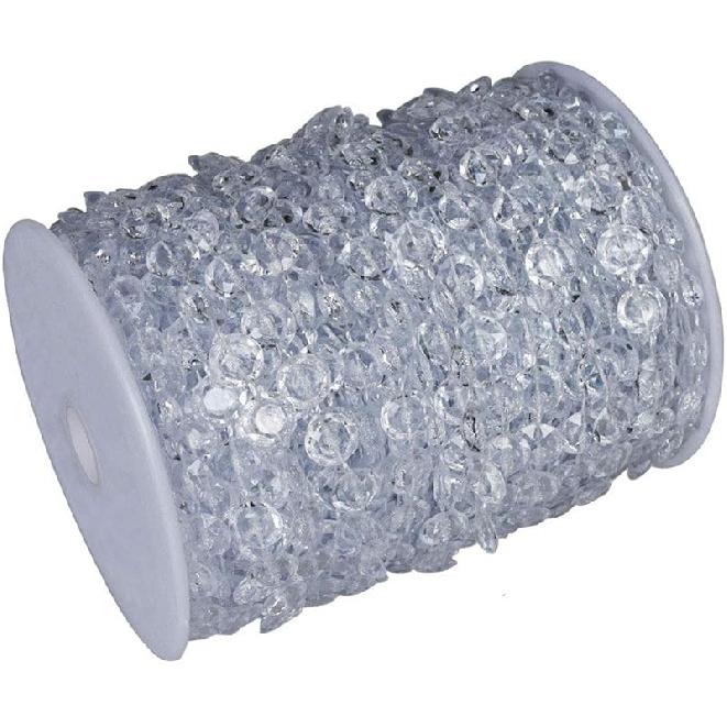 SKY CANDYBAR 99FT DIY Garland Diamond Acrylic Crystal Beads Strand Shimmer Wedding Decorations Party Decoration Crafting Projects (Iridescent)