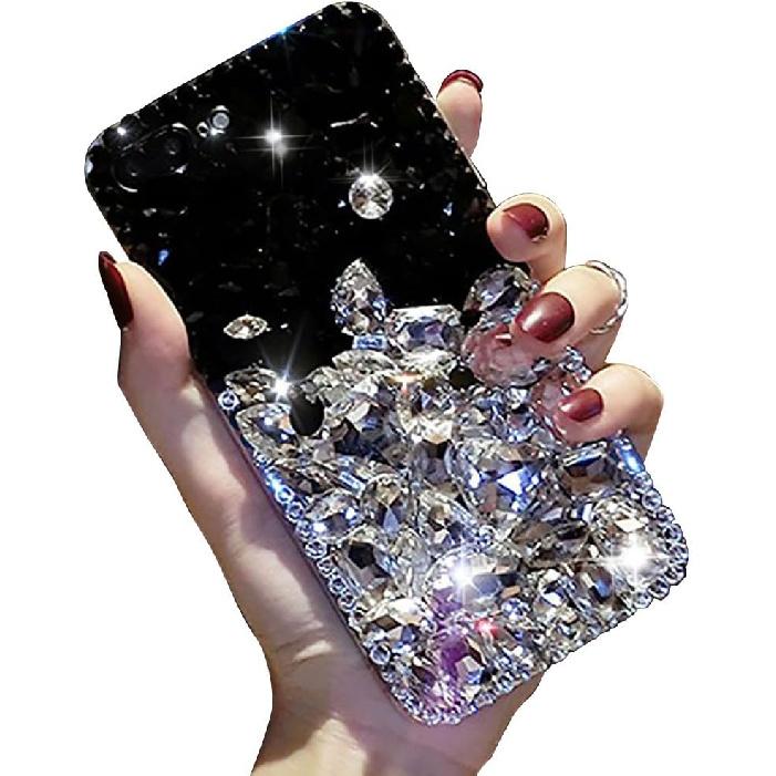 Areall Bling Diamond Case Compatible with Samsung Galaxy S21 Plus 6.7 Inch,Aearl 3D Homemade Sparkle Crystal Rhinestone Shiny Glitter Full Clear