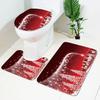 3-Piece Set Toilet Floor Mat U-Shaped Design Bath Mat Set Decorative Toilet Cover Set  Toilet Area