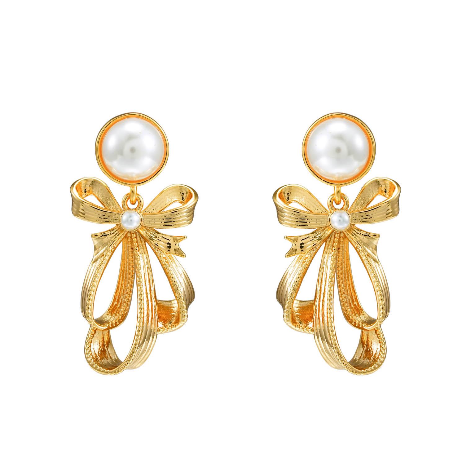 Elegant Butterfly & Pearl Tassel Long Earrings with Gold Hollow Knot, 925 Silver Needles