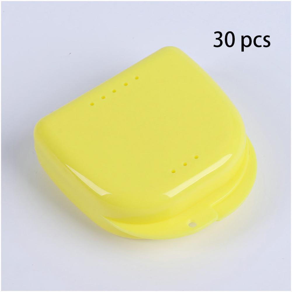30/50Pcs Denture Box Tray Case Dental Orthodontic Retainer Color Tray Storage Box Plastic Teeth Container False Teeth Protective