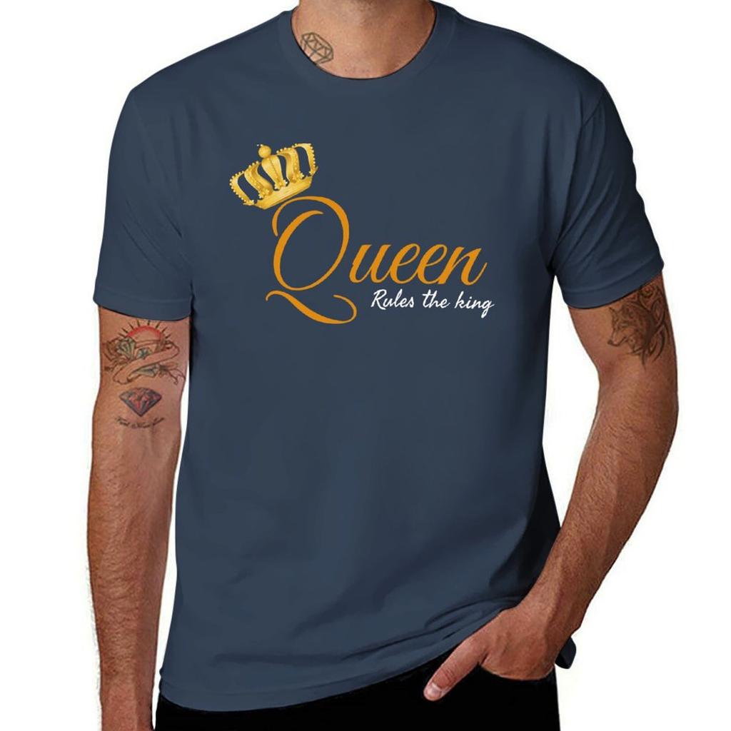 Queen - rules the king T-Shirt t shirts for man slim fit t shirt for man t shirt for man 100 percent cotton T-Shirt