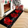 Modern Rose Flower Print Kitchen Mat, Colorful Non-Slip Indoor Carpet, Decorative Area Rug for Bathroom Bedroom Living Room