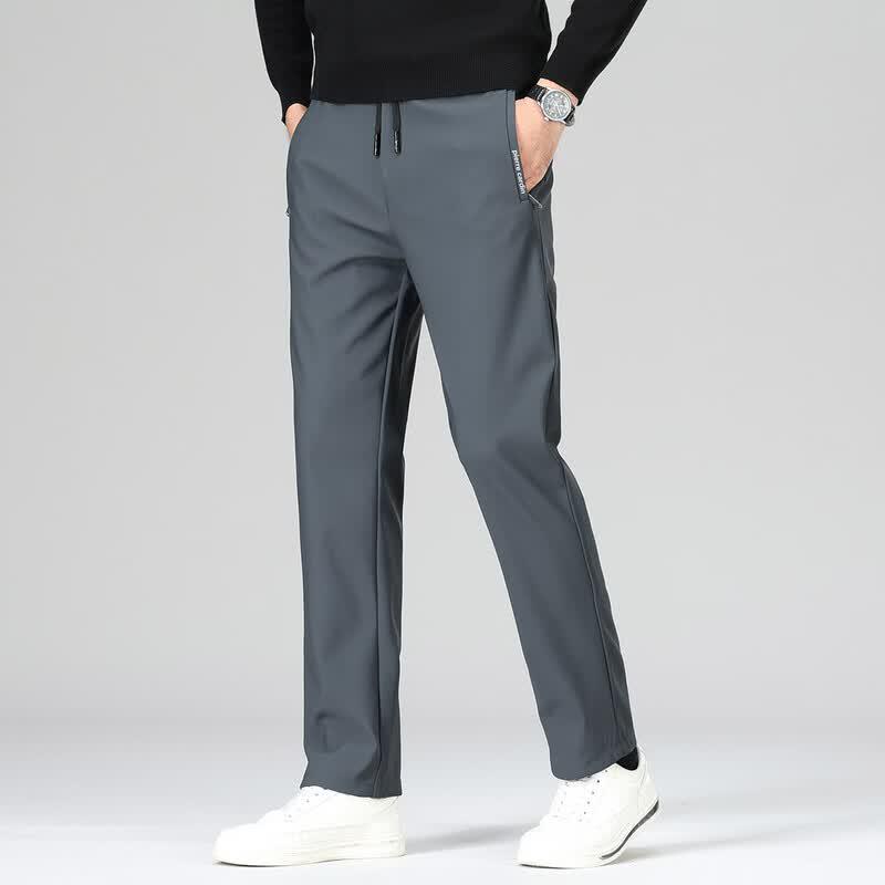 Pierre Cardin Men's Thickened Drawstring Straight-Leg Casual Pants