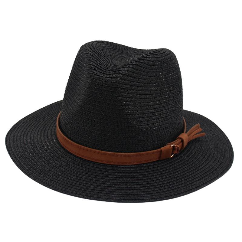 European And American Top Hat Yellow Belt Accessories Jazz Panama Straw Hat Fedora Hat Panama Hat Fedora