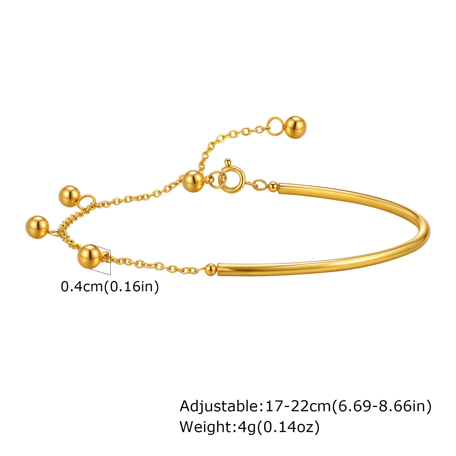 

Prjewel Minimalist Ball Semi-Circle Bracelet for Women Flat Cross Chain Stainless Steel Bracelets Waterproof Jewelry Gift New