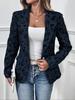 Casual Women's Spring/Autumn Retro Lily Jacquard Slim Fit Short Jacket