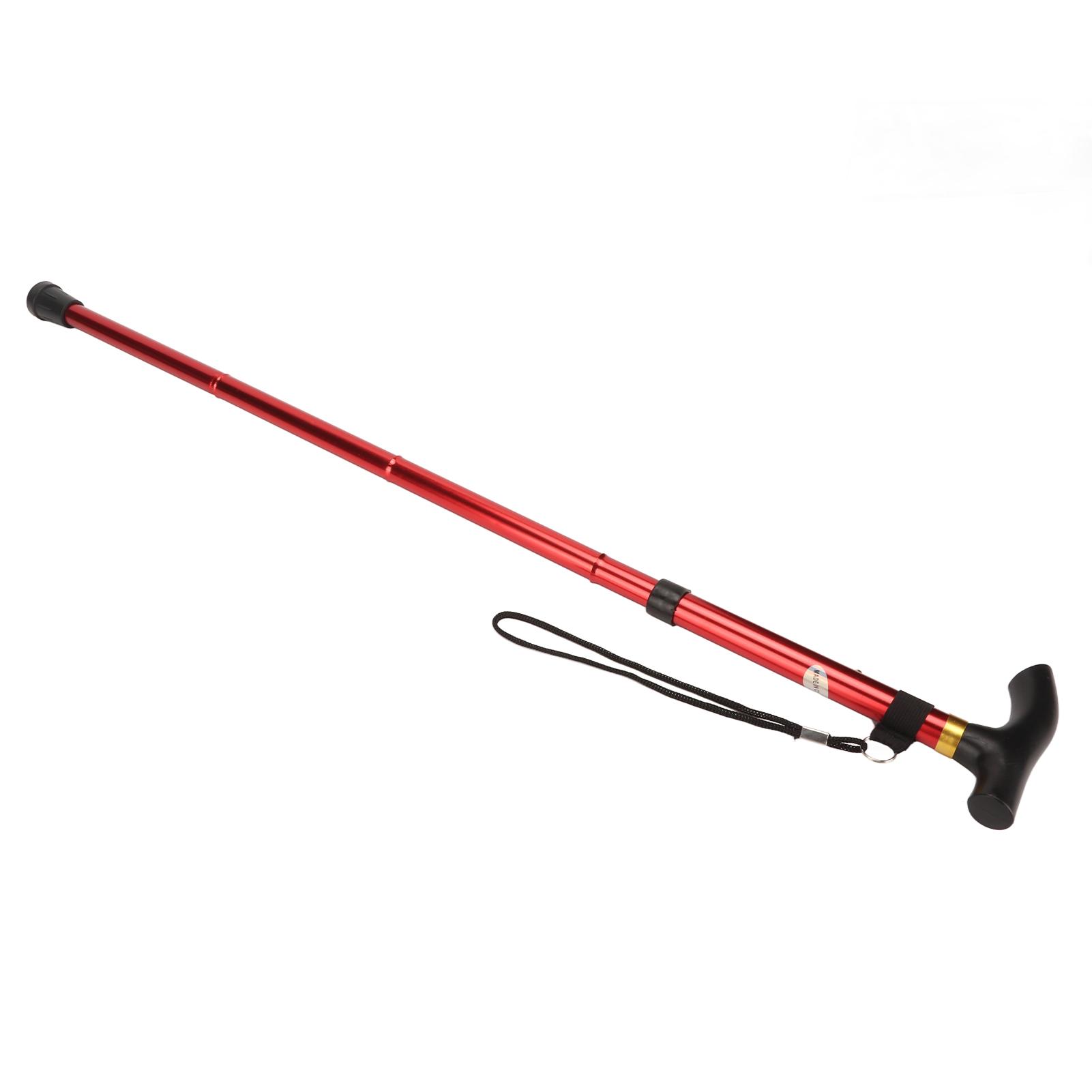 

Ергономічна стійка 5-секційна складна милиця для дорослих, легка тростина для літніх людей для подорожей на природі червоний