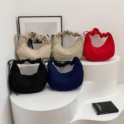 Sac à main plissé en nylon Style coréen Mode Sac d'aisselle Décontracté Sac à bandoulière INS Extérieur