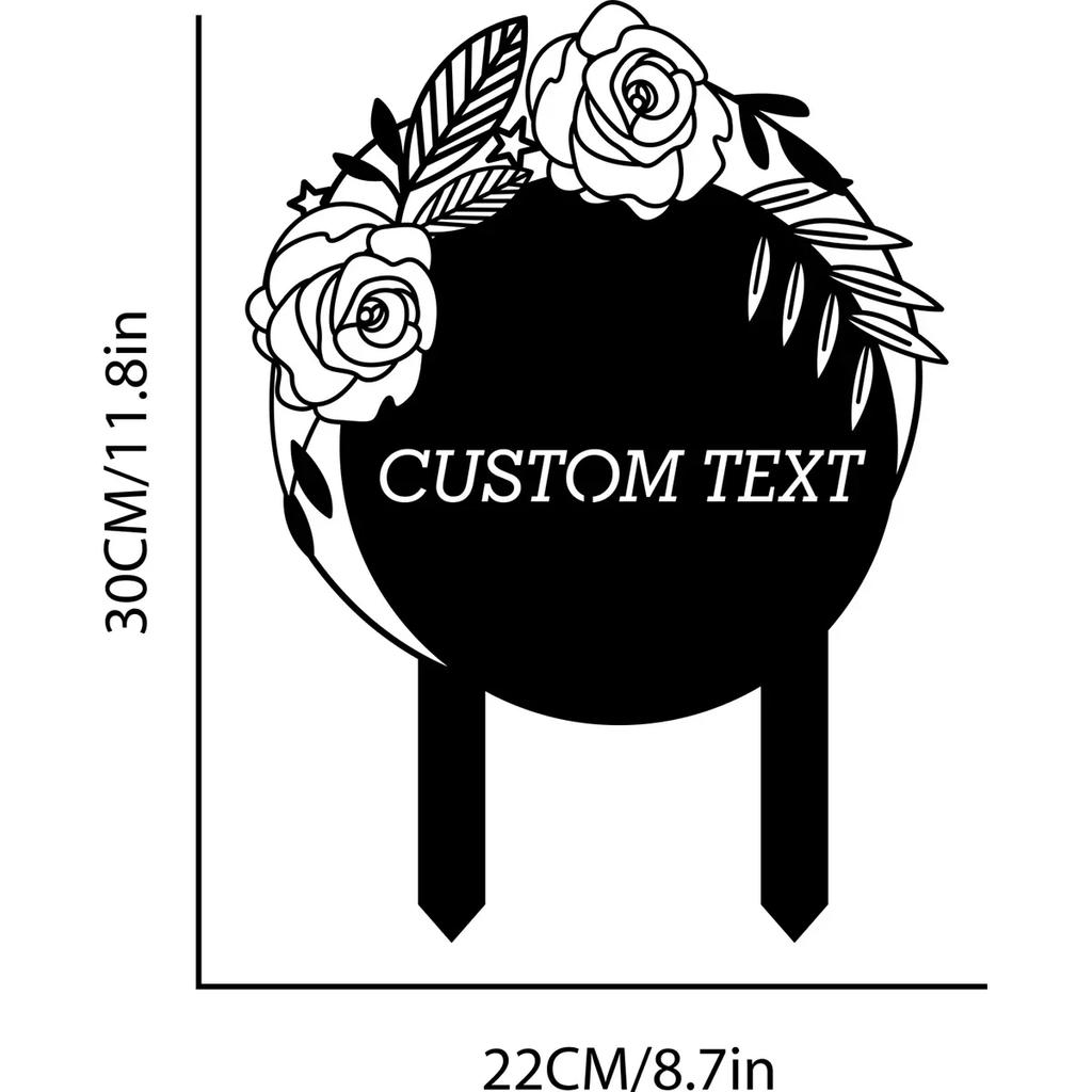 **Metal Garden Stake Yard Sign Personalized Gift**  **Metal Rose Garden Decor Custom Yard Art**