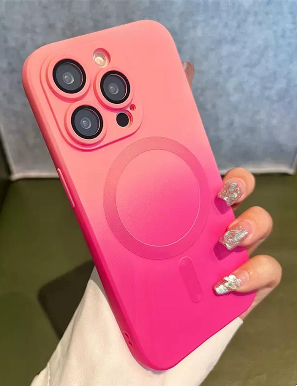 

Модный мягкий силиконовый чехол с градиентом цвета для iPhone 14 13 12 11 Pro 14Pro Max Plus, роскошный чехол для беспроводной зарядки Magsafe for iphone11(6.1 )