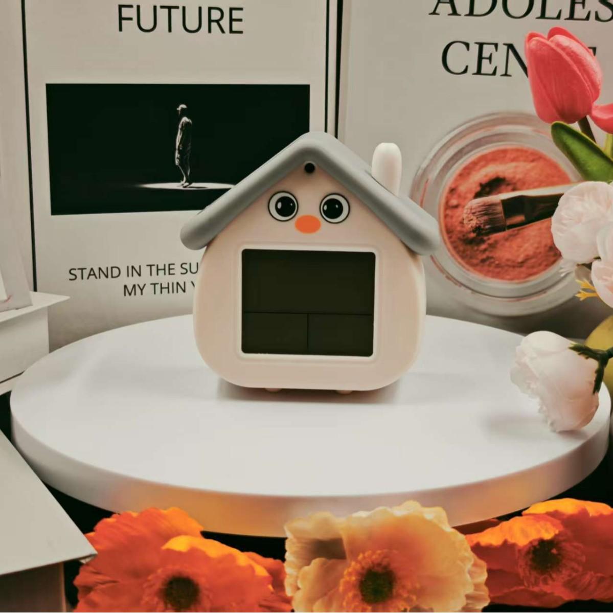 

Children s Digital Clock with Digital Display and Voice Control for Students, Home, and Dormitories Grey