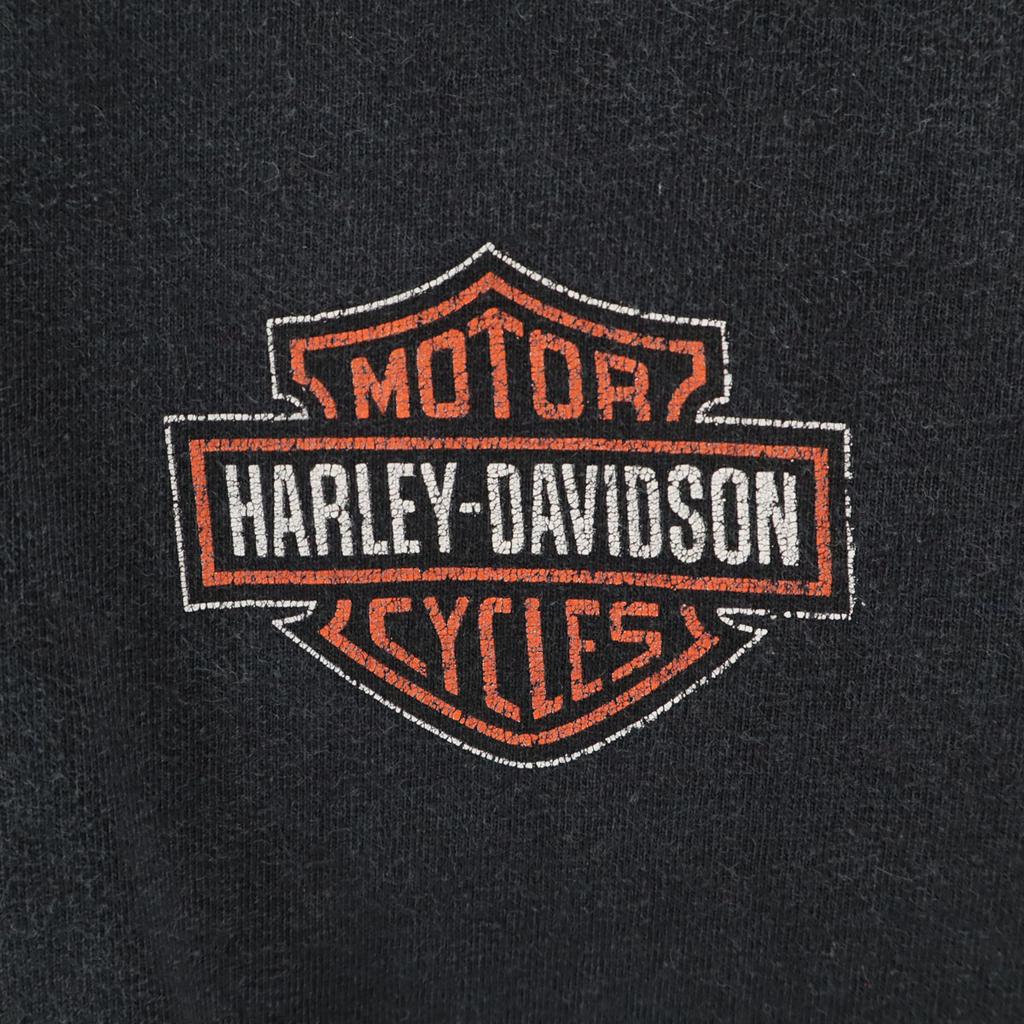 Harley Davidson Short Sleeve T-shirt 3XL Black Big Size Men's Used