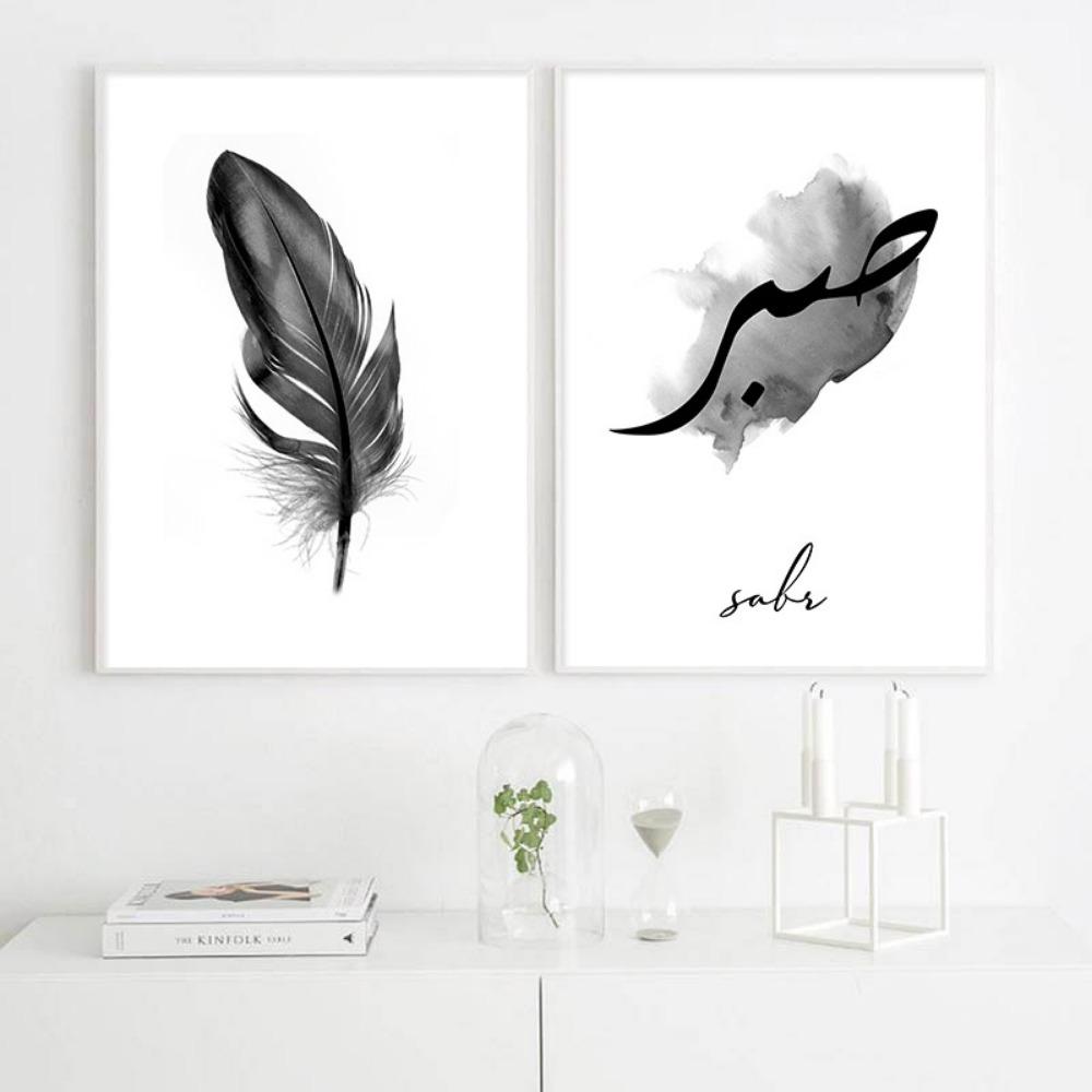 Schwarz-Weiß-Kunst-Leinwand-Malerei, ungerahmt, Buchstaben, Stift, Feder, bedruckt, Wandkunst, Bilder, Wohnzimmer-Dekor, Wohnkultur, Leinwandkunst, ohne Rahmen