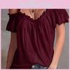 Baumwoll-Leinen Sommer-Tanktop mit Rüschenkragen für Damen Streetwear Freizeitkleidung