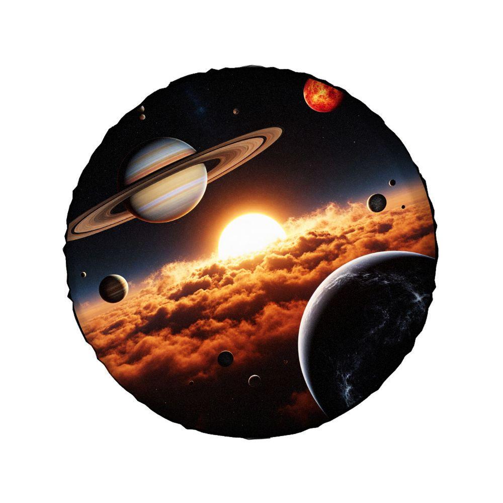Tire Cover With Cosmic Starry Sky Print, Made Of Polyester Fiber, Elastic Hem For Secure Fit, Universal Fit For RVs, SUVs, And T