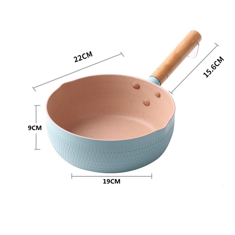 Cratiță antiaderentă de bucătărie cu mâner de lemn Tigaie cu omletă Oale de gătit Supă de lapte Ustensile de bucătărie Aragaz cu inducție universal