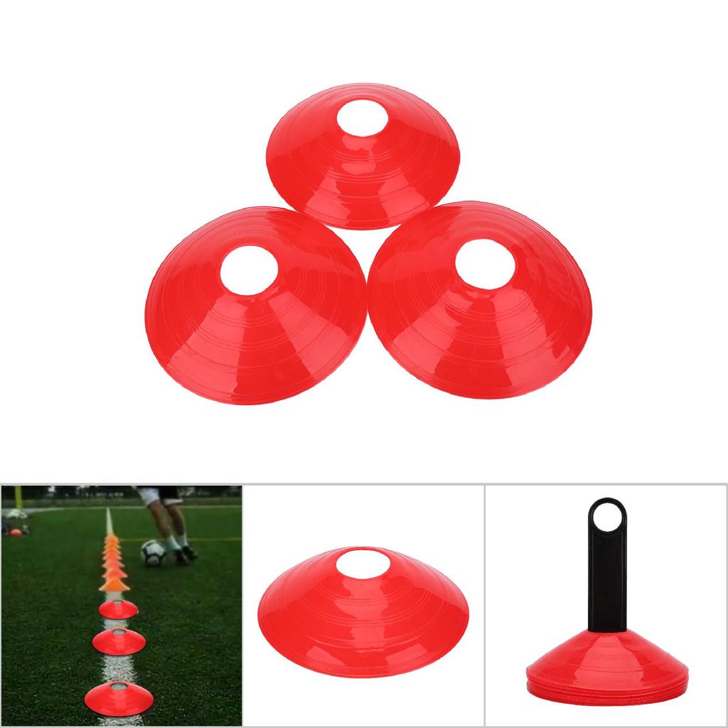 10 Pcs Practical Mini Field Cone Discs Marker Soccer Football Sports Speed Training Tools(Red)