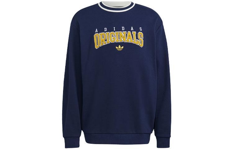 Adidas Originals Sweatshirts Men s Dark Blue Crew Neck Moderate Regular HF9224 XL