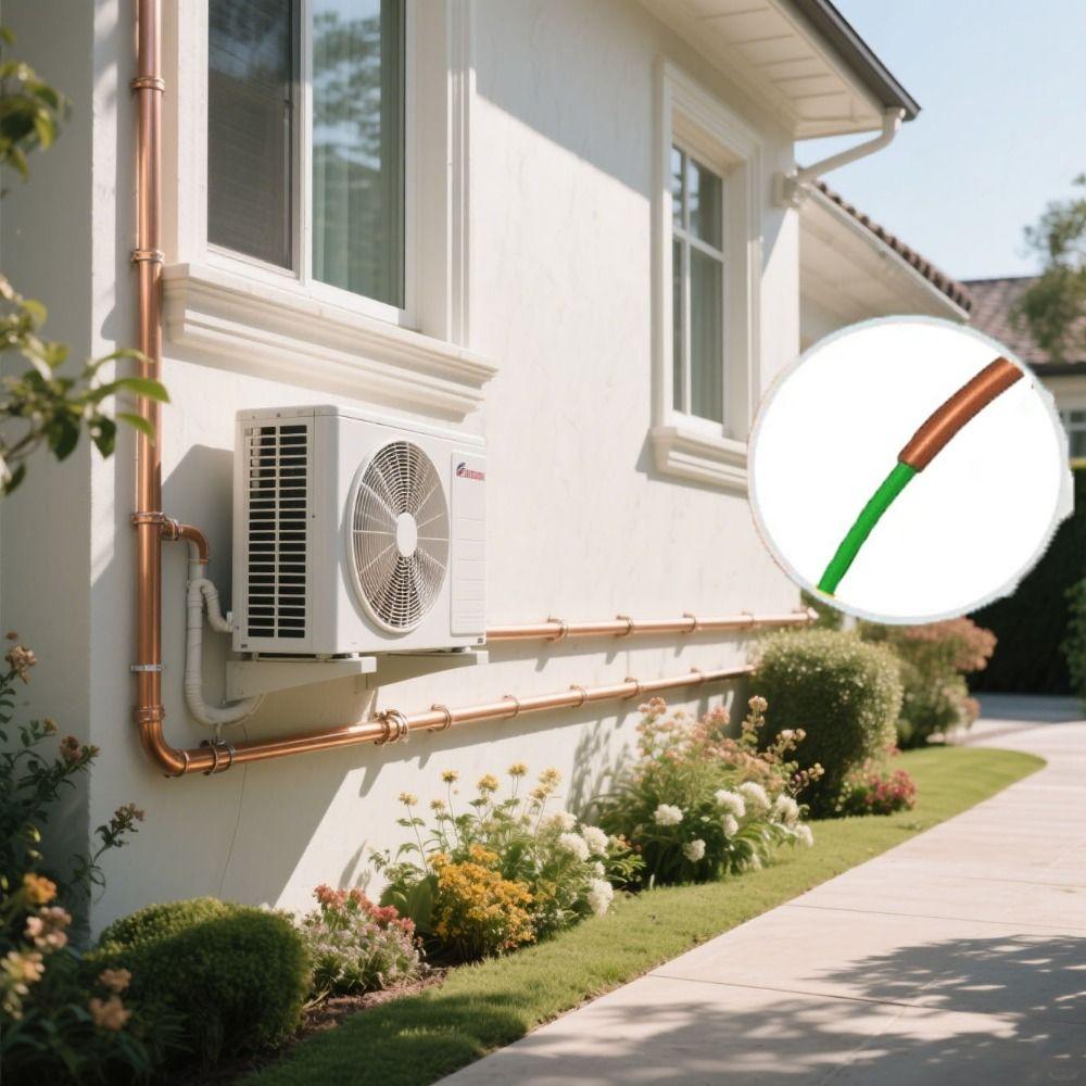 PE Plastic Air Conditioning Copper Protector 4M Length Anti-Deformation PE Plastic Elbow Artifact Copper Pipe Non-Deformation