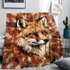 Felt Cat, Kitten, Puppy, Fox Print Flannel Blanket,High Quality Comfortable for All Seasons,Home Decor,Warmth and Comfort,Perfect for Christmas Gifts