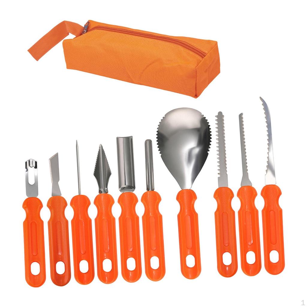 7 Pieces Pumpkin Carving Stencils Assortment Featuring Stainless Steel Kitchen Cutting Tools Lantern