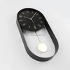 Metal Oval Wall Clock Unique Design  Pendulum Decorative Clock Home Living Room Decor