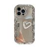 Electroplated Cream Marble Heart iPhone 17 Pro Max Case Compatible with iPhone 15/14