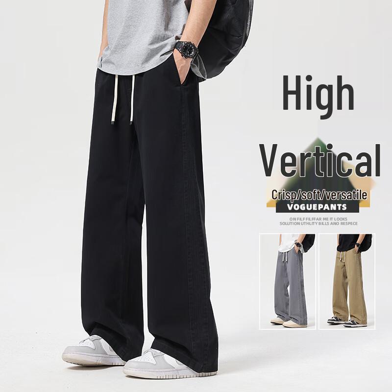VUUG Men's Pure Cotton Loose Straight Leg Cargo Pants