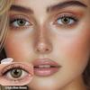 FreshLady 1 Pair 2pc 14.20mm Yearly Disposable Colored Contact Lenses, Natural Brown/Blue/Green Color, Suit for Makeup/daily Live