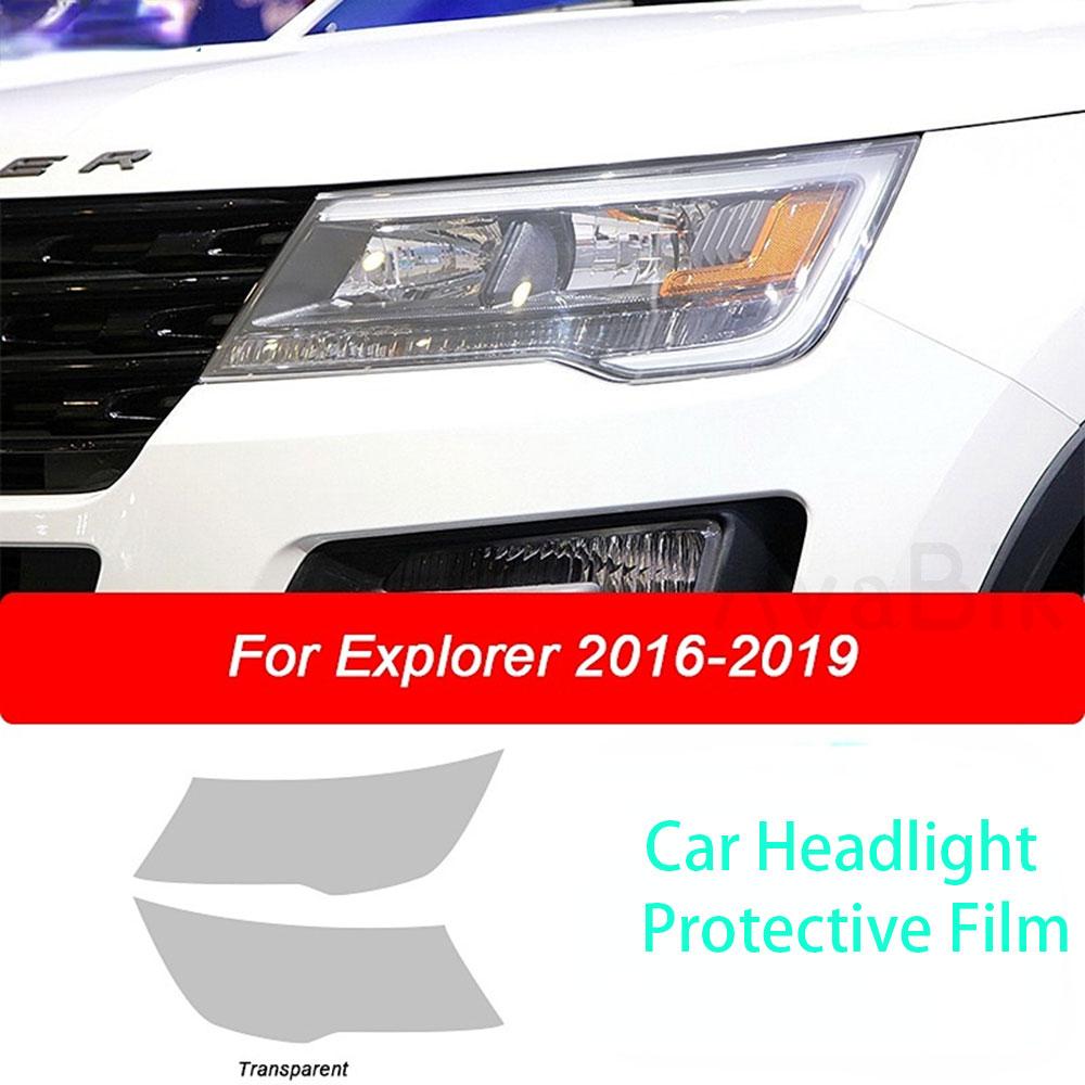 PPF Car Headlight Protective Film Front Light Transparent Blackened TPU Sticker for Ford Explorer 2016-On U502 U625 Accessories