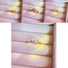 Pink Exquisite Geometric Diamond Heart Pearl Ring For Women Stylish Adjustable Open