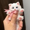 DIY Kitten Keychain Kit Fluffy Cat Plush Toy Craft with Step-by-Step Tutorial Soft Materials Pack for Handmade Bag Charm Cute Gift for Kids Adults