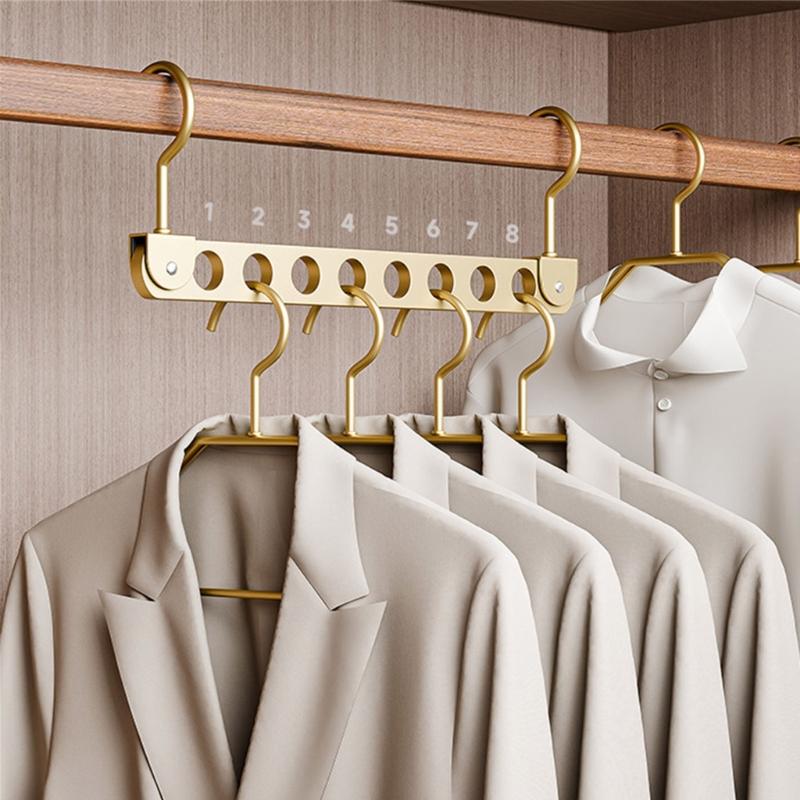 Space Saving Lightweight Garment Rack 6/8 Hooks For Scarves Ties Towels Foldable Storage Solution Closet Essential