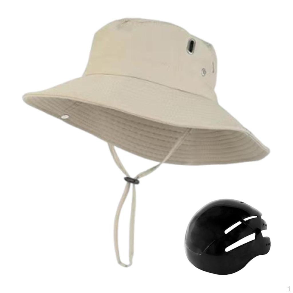Sun Bucket Hat Fishing Breathable Protection Wide Brim with Inner Hard Shell for Golf Summer