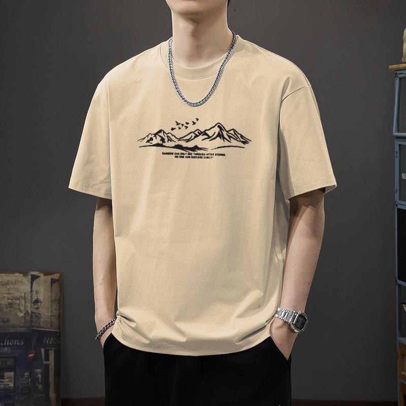 Cotton Short Sleeve T Shirt Fashion All Match Breathable Summer Sport T-shirt Men Top