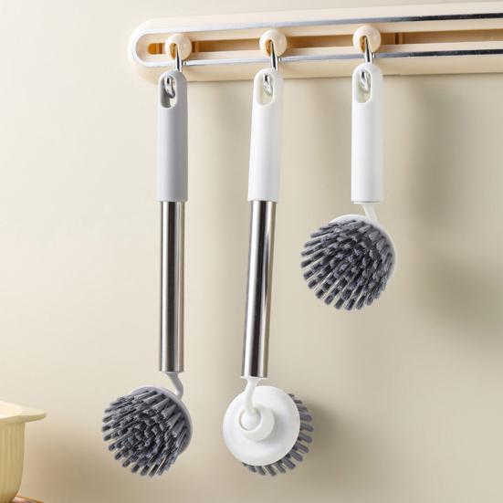 Pot Brush Hanging Hole Design Deep Cleaning Kitchen Brush Universal Rotating Head Multi-Use Pan Cleaning Brush