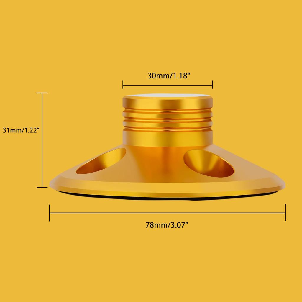 Preffair Disc Stabilizer Record Weight Alumnum Rhodium Plated Turntable LP Vinyl Clamp Vibration Damper Turntable Stabilizer (107g, Gold)