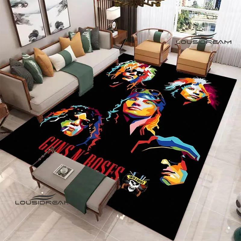 Guns n'roses band retro print carpet fashion home decoration non -slip carpet photography propsmal area rug birthday gift