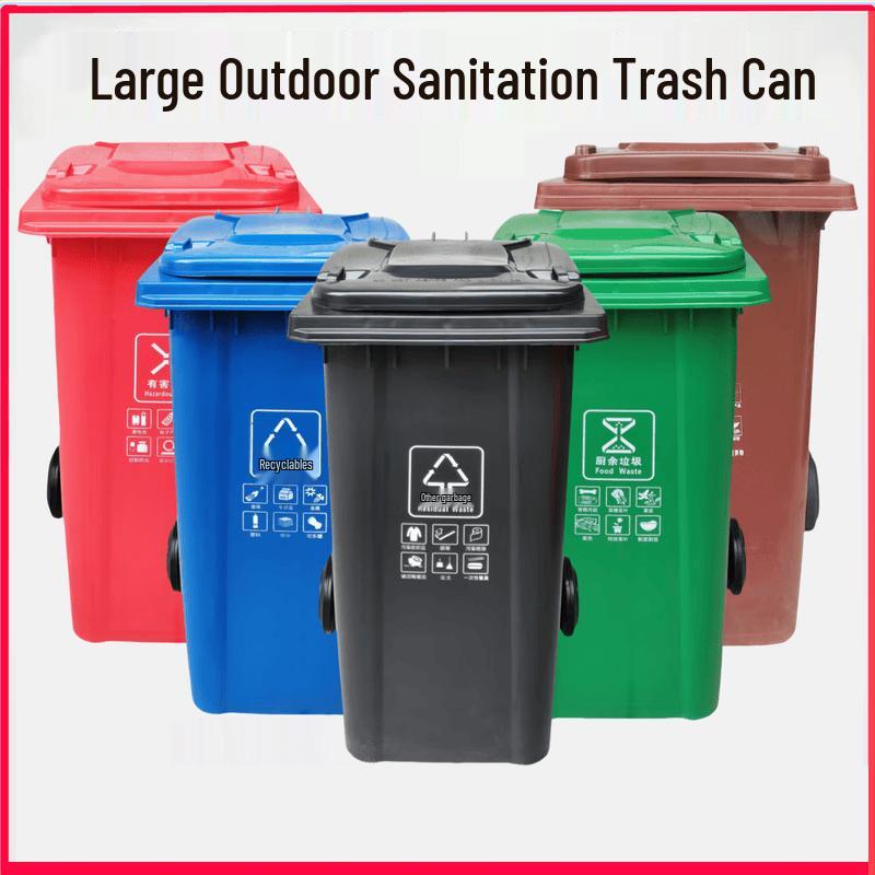 USAN HOME Outdoor 240L Waste Bin with Wheels