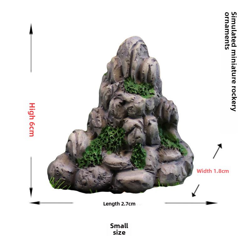 Simulation Miniature Rockery Ornaments Resin Crafts for Succulent Flower Pots, Aquariums, and Sand Table Decorations.