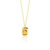 Square Pendant Sparkle Cubic Necklace (24k Plated)