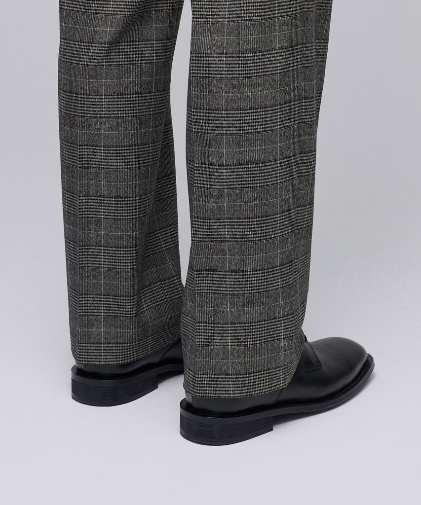 MUSINSA STANDARD Glen Check Wide Hidden Banding Slacks [Brown]