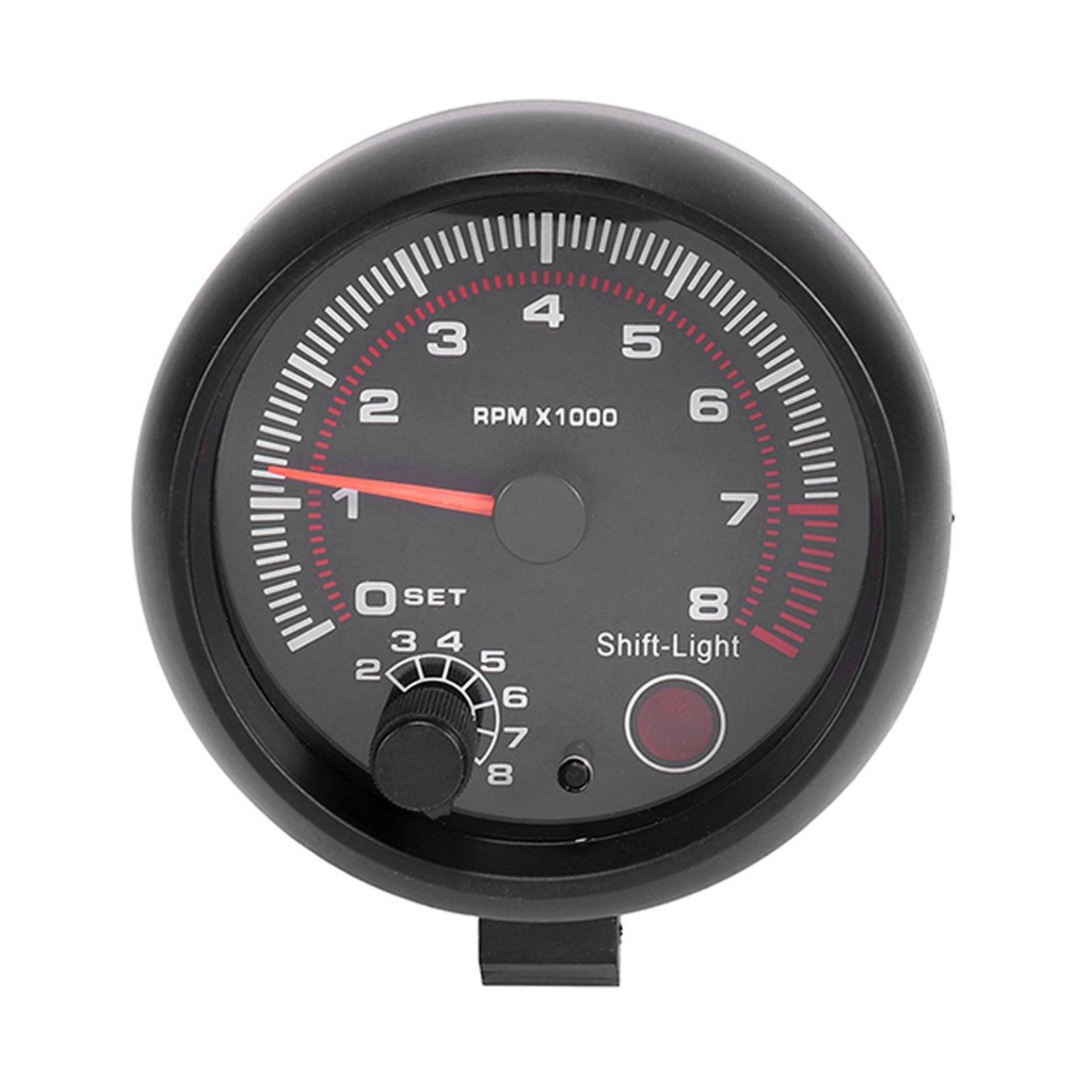 

3.75 Automobile Refitted Instrument Black White Light Tachometer 0 8000 Pointer Tachometer 92mm чёрный
