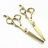 6.0" Gold Floral Pattern Hairdressing Scissors & Thinning Shears