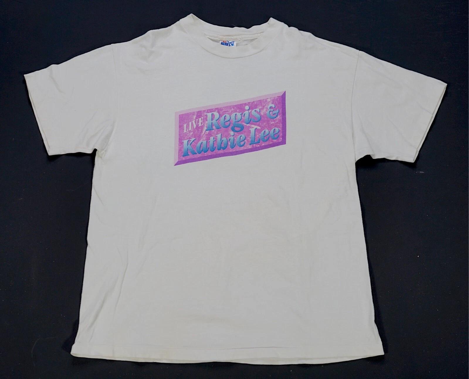 Rare Vintage Regis Philbin & Kathie Lee Gifford Live T Shirt 80s 90s White SZ L XL