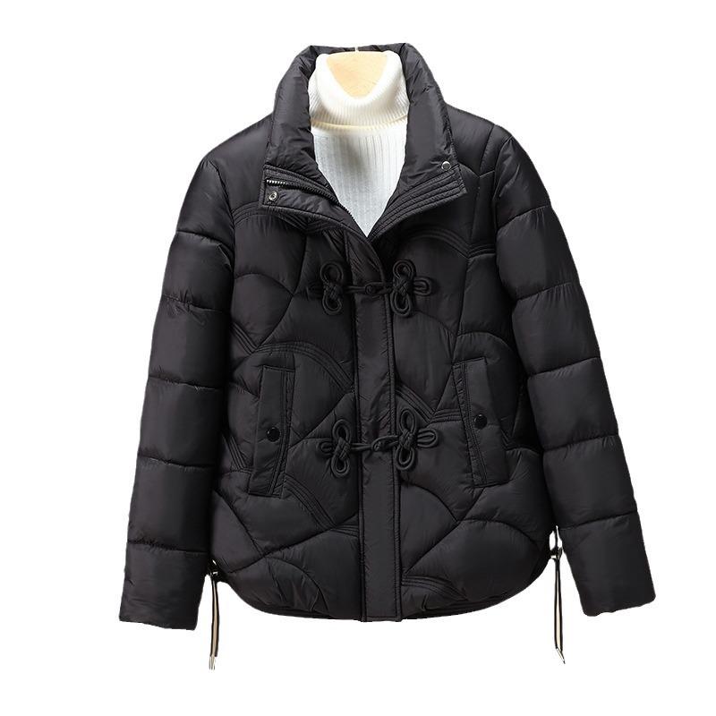 Padded women's short winter 2025 loose buckle Chinese style slim women's down padded jacket