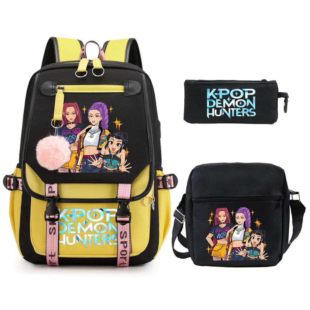 Peripheral Printed Children'S Backpack Large-Capacity Primary And Secondary School Student Leisure Schoolbag Three-Piece Set