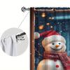 2pcs Christmas Snowman Outside The Window Printed Curtain for Home Decor - Rod Pocket Window Treatment for Bedroom, Office