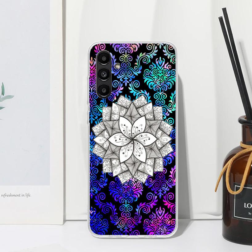 Totem Mandala Colorful Flower Phone Case For Samsung Galaxy A15 A25 A35 A55 A14 A24 A34 A54 A13 A23 A33 A53 A12 A22 A32 A52 A05S